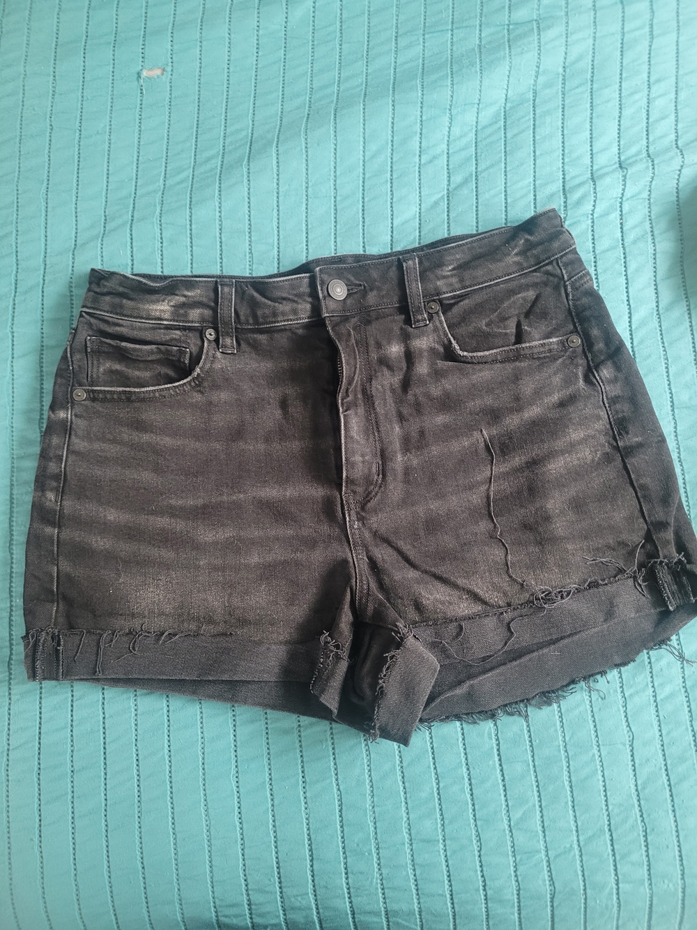 American Eagle Outfitters Black Denim Cutoff Shorts